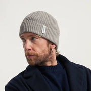 Grey recycled cotton rib knit hat